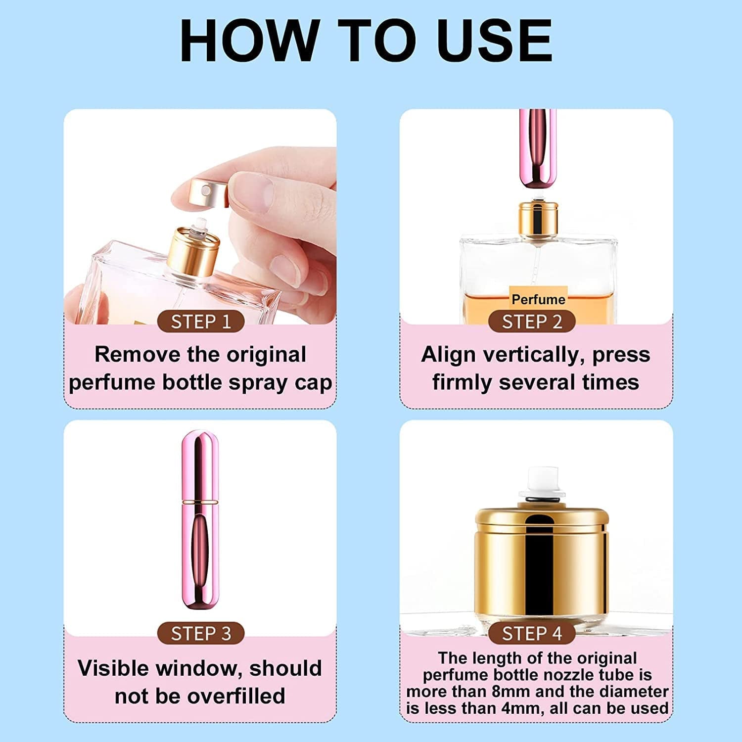 Mini Portable Perfume Empty Spray Bottle (1 Pc  Mix Color) Mini Portable Perfume Empty Spray Bottle (1 Pc  Mix Color)